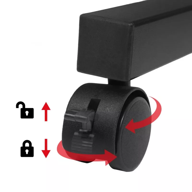 Tavolino mobile per laptop Maclean, nero, 80x60 cm, max. 50 kg, regolabile in altezza 67-115 cm, MC-124 B