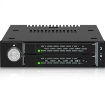 ICY DOCK - ToughArmor - MB834MK-B V2 - 2x M.2 NVMe a 1x vano 3,5 pollici telaio estraibile serratura in metallo SlimSAS 4i nero
