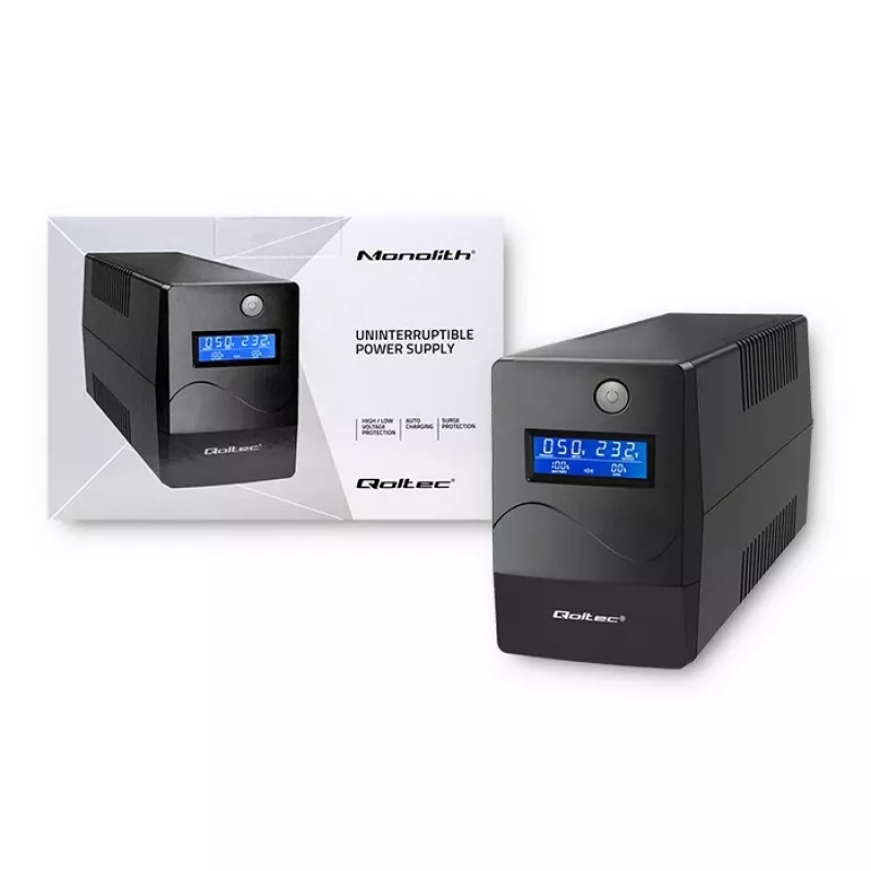Qoltec Monolith UPS (gruppo di continuità) doppia conversione (Online) 0,45 kVA 240 W 2 prese