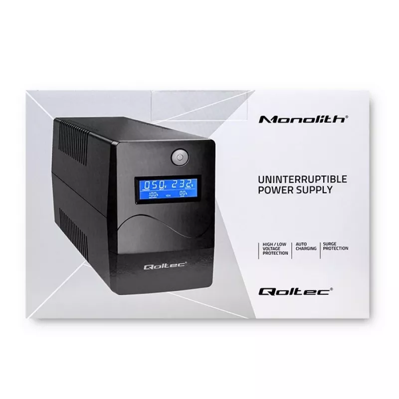 Qoltec Monolith UPS doppia conversione Online 0,65 kVA 360 W 2 prese AC