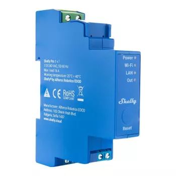 Relè a semiconduttore Shelly Pro 1 blu 16A 110-240V Wi-Fi