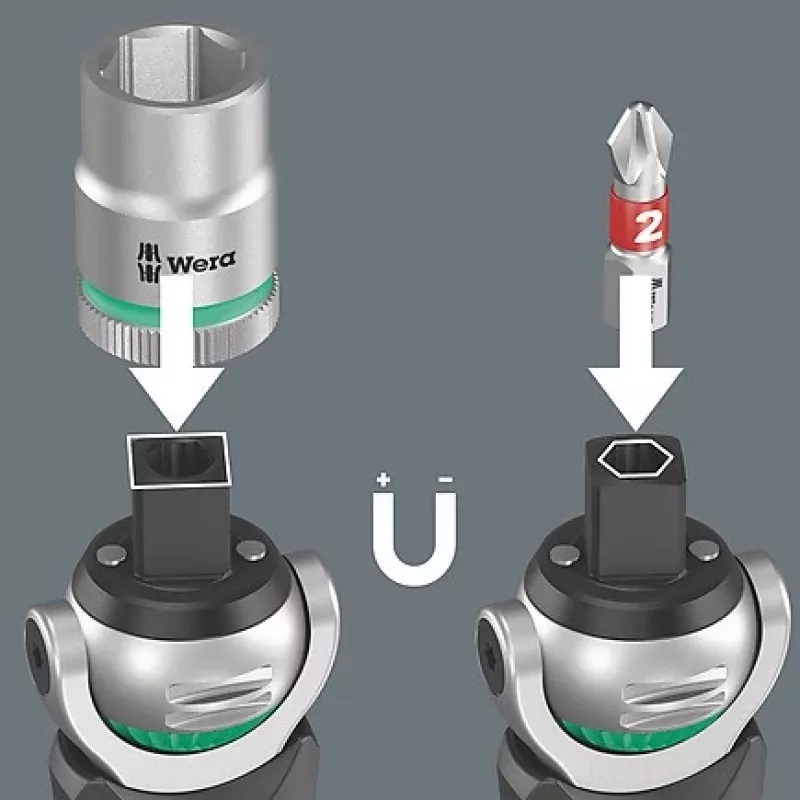 Wera Zyklop 8009 Pocket Imperial Set 1 - cacciavite a cricchetto con set di punte