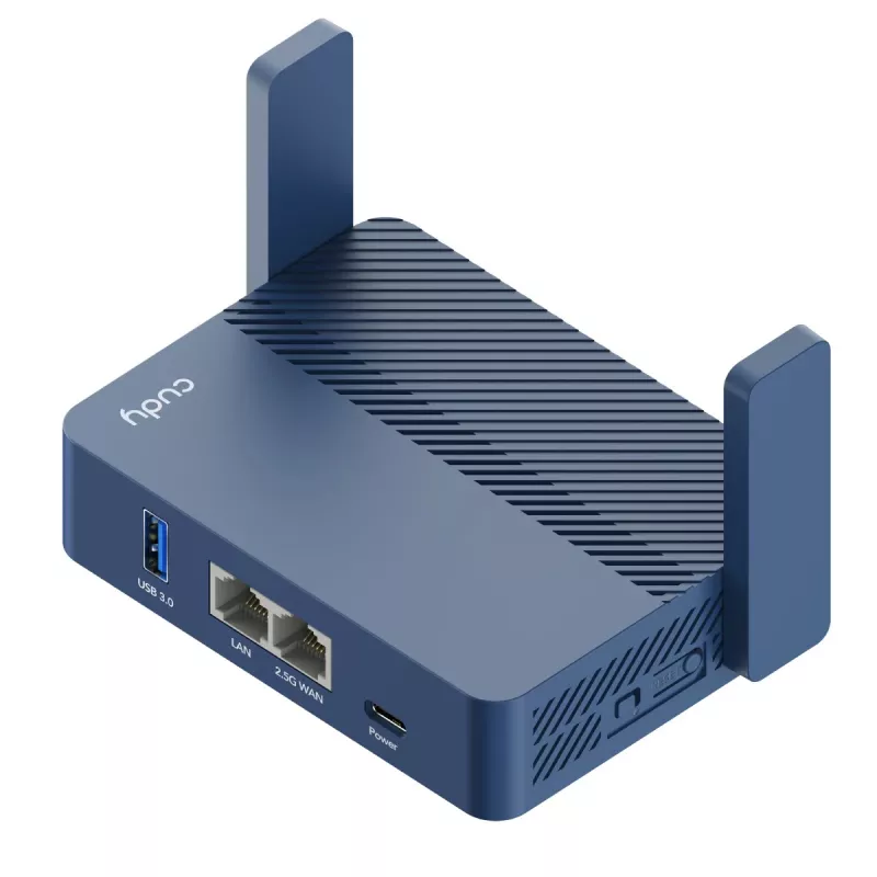 Router portatile Cudy TR3000 AX3000 Wi‑Fi 6, Gigabit Ethernet WAN/LAN, USB-A, antenne esterne, blu