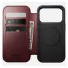 Custodia per smartphone Nomad Modern Leather Folio per Apple iPhone 17 Pro, 6,3 pollici (16 cm), pelle bordeaux