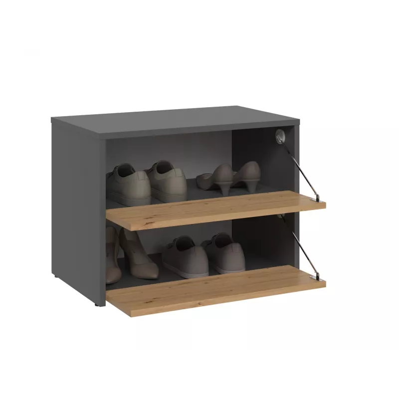 Scarpiera chiusa Top E-Shop MODO ANT/ART — antracite e rovere, truciolare