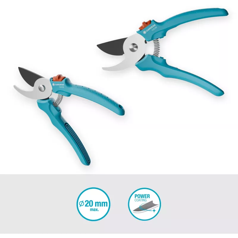 Gardena EasyCut 12230-20 Forbici da giardino bypass, 20 mm, turchese