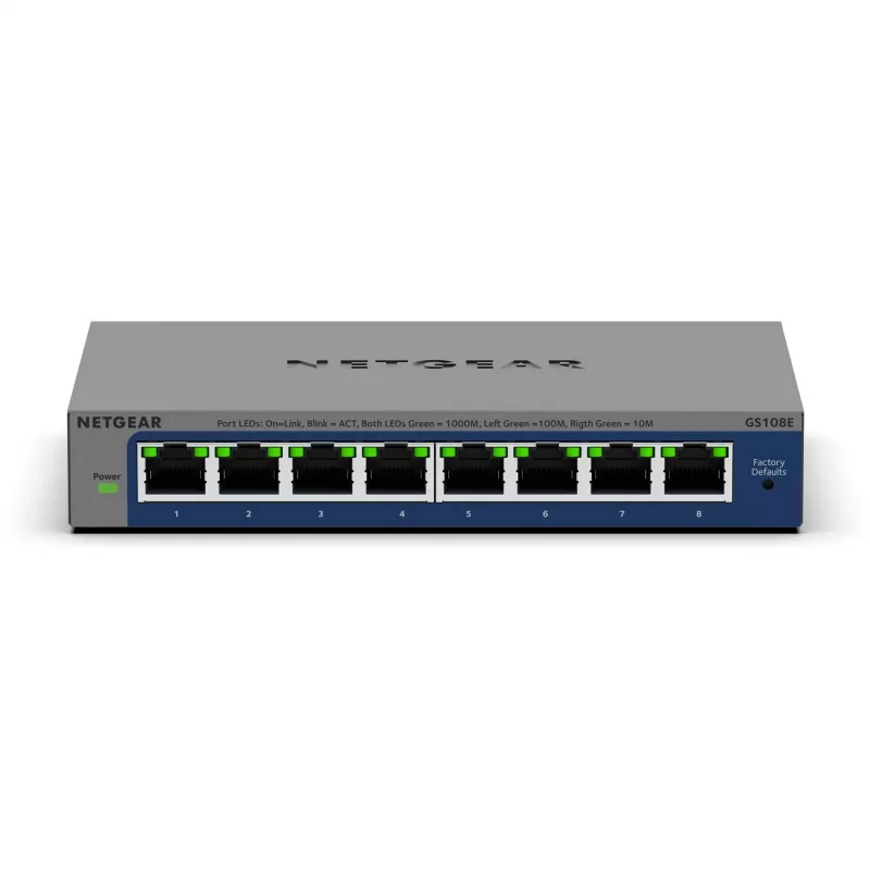NETGEAR GS108Ev4 unmanaged L2/L3 Gigabit Ethernet (10/100/1000) grigio