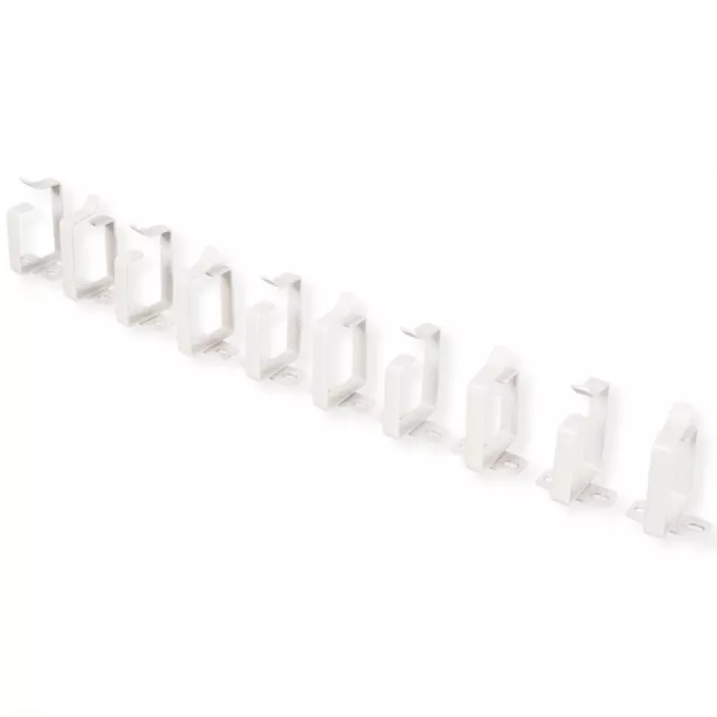 Clip per gestione cavi Secomp 44 x 60 mm grigio chiaro RAL 7035, confezione da 10