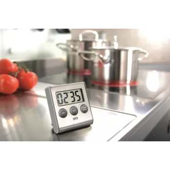 GEFU CONTARE timer da cucina digitale nero, acciaio inox