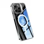 Custodia per telefono Torras UPRO Lstand Clear-Mag per iPhone 15 — trasparente, compatibile MagSafe, design a L