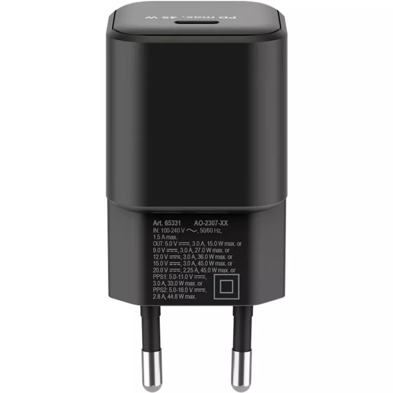 Caricabatterie Goobay 65331 caricabatterie rapido AC per interni nero USB Type-C
