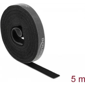Nastro di montaggio DeLOCK velcro in rotolo L 5 m x L 15 mm nero