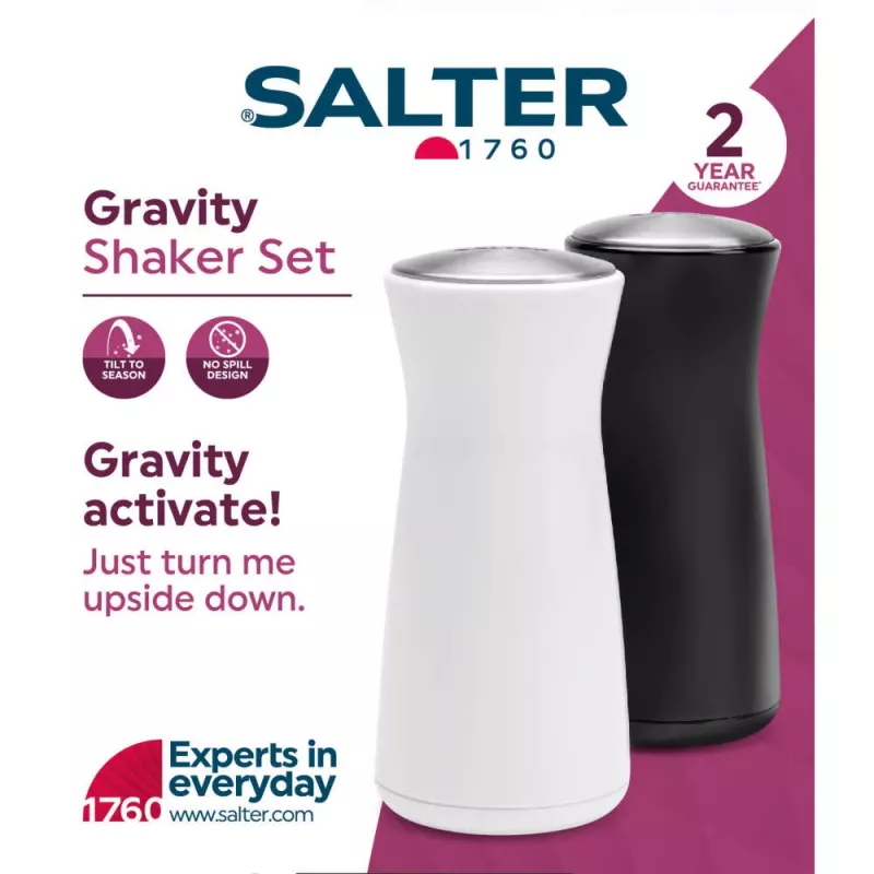 Set saliera e pepiera Salter BW129471EU7 – spargispezie compatti da piano di lavoro