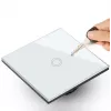 Maclean MCE702W interruttore luce touch, singolo, in vetro, pulsante rotondo, 86x86 mm, bianco