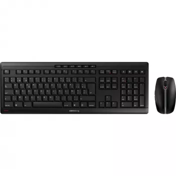 Tastiera e mouse CHERRY Stream Desktop Recharge universale RF wireless AZERTY belga nero