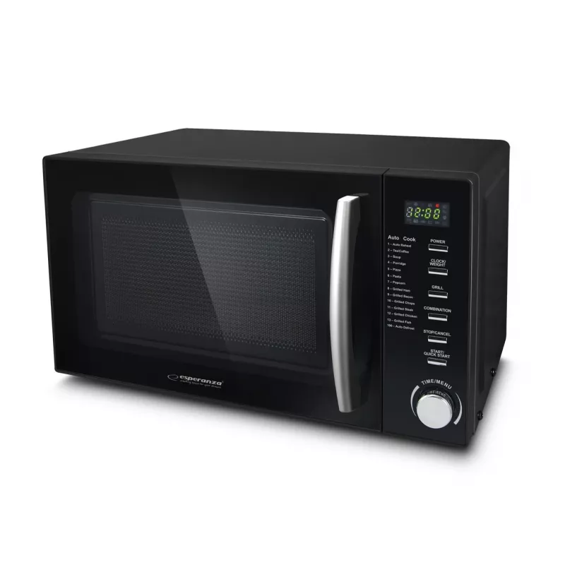 Microonde combinato ESPERANZA COCINERO 1200 W, 20 L, grill 900 W, display LED, da tavolo, nero