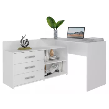 Scrivania angolare per computer Topeshop DANY BIEL KPL bianco rettangolare truciolare