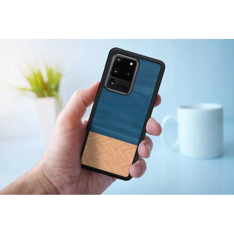 Custodia protettiva per smartphone Man and Wood Galaxy S20 Ultra Denim nero