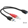 DeLOCK 83176 cavo USB USB 3.2 Gen 1 0,3 m USB A a 2 x USB A