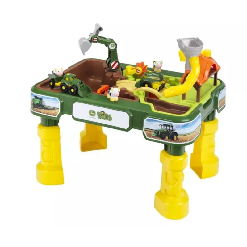 Tavolo con sabbia e acqua KLEIN Theo Klein 3948 — tavolo da gioco per esterni, verde/giallo, per bambini da 1,5 anni