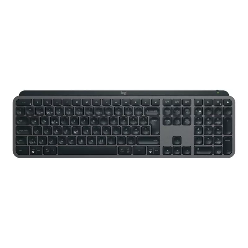 Logitech MX Keys S 920-011589 tastiera wireless a grandezza standard, Bluetooth LE / Logi Bolt, retroilluminata, ricaricabile via USB-C, QWERTY US International, con poggiapolsi, grafite