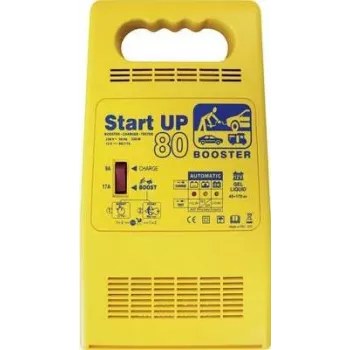 GYS START UP 80 caricabatterie automatico con tester batteria e sistema di avviamento rapido, 12 V, 25 A