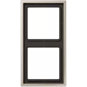 Placca per interruttore JUNG ES 2982 – nero e acciaio inox, senza viti, 81×152 mm