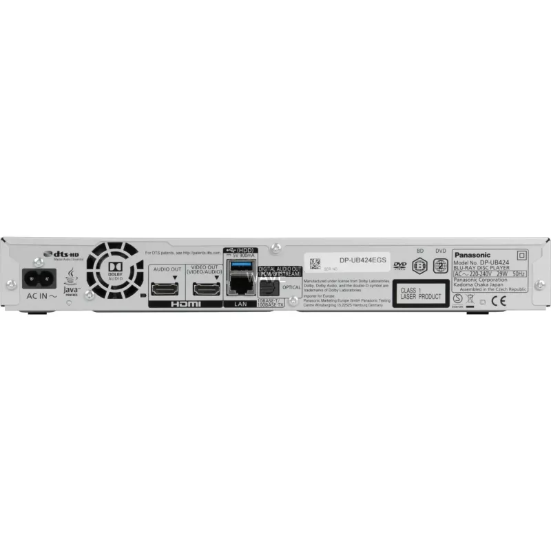Lettore Blu-ray Panasonic DP-UB424 4K Ultra HD 3D argento