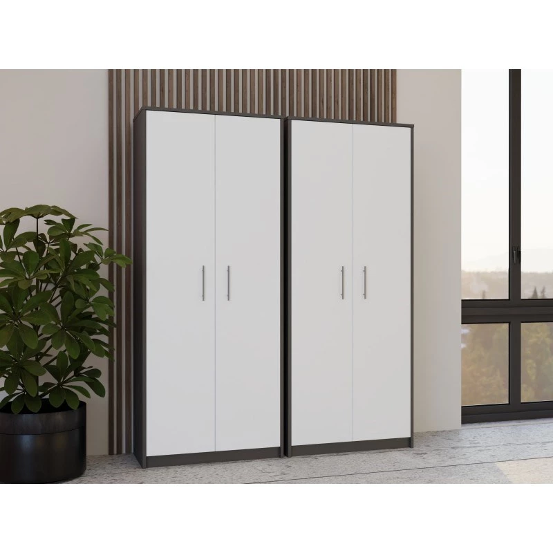 OLIV 2D CLOSED SHELVING UNIT, antracite/bianco SET