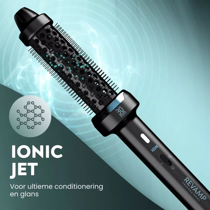 Spazzola termica Revamp BR-1300A-EU Ceramic Ionic 30mm – spazzola styling riscaldata per capelli