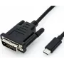 Adattatore cavo video ROLINE 11.04.5830 USB Type-C a DVI 1m nero