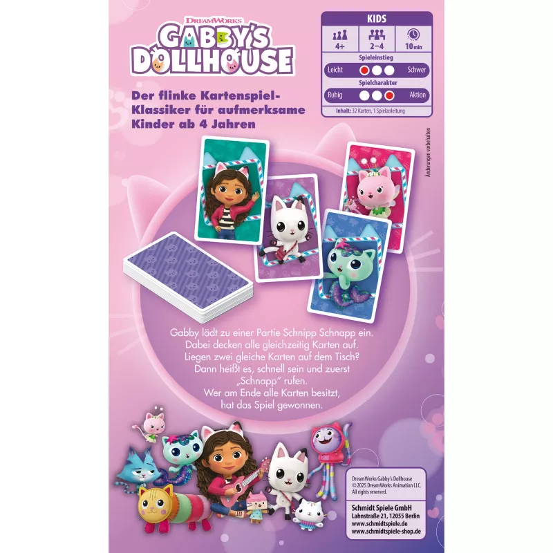 Gabby's Dollhouse Schnipp Schnapp, gioco da tavolo
