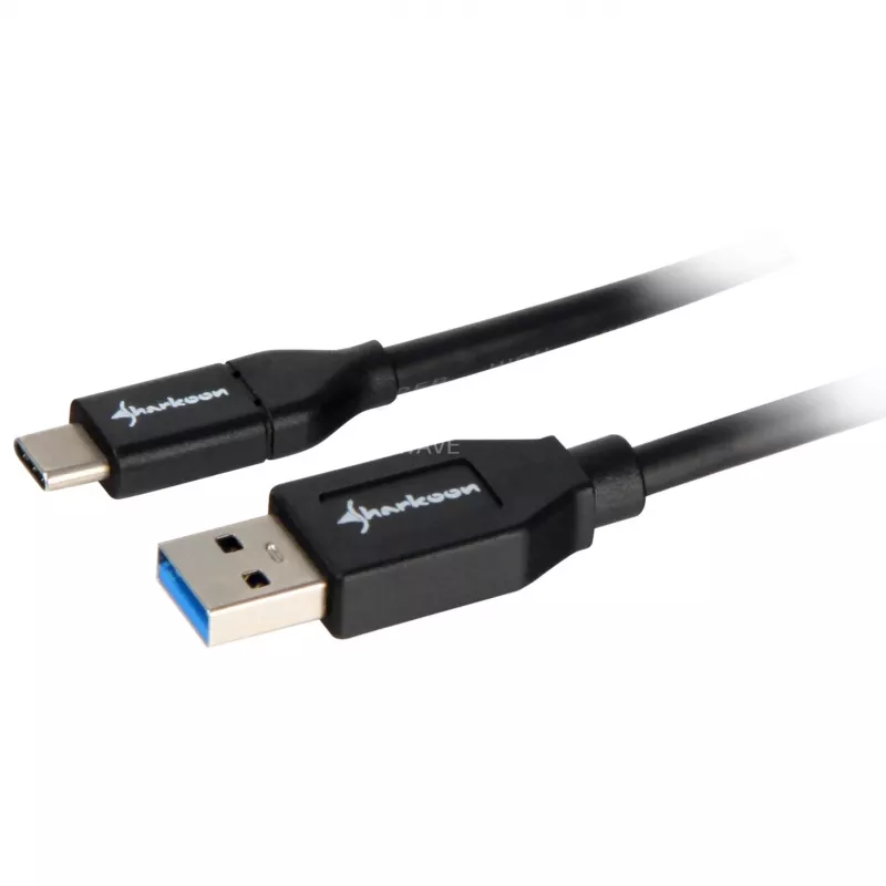 Sharkoon cavo USB 3.2 Gen 2 USB-A maschio> USB-C nero 1 metro - cavo - digitale/dati