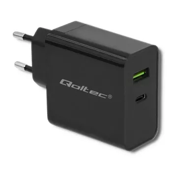 Alimentatore QOLTEC 51717 45W 20V 3A caricabatterie AC per interni per smartwatch, nero
