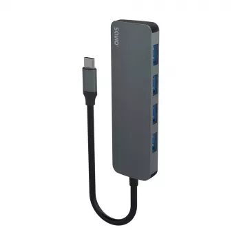 Hub USB SAVIO AK-54 — 4 x USB-A (USB 3.2 Gen 1), host USB-C, nero