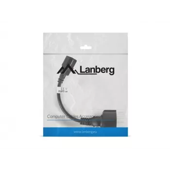 Cavo di alimentazione Lanberg CA-C14E-10CC-0018-BK nero 0,18 m connettore C14 (CA-C14E-10CC-0018-BK)