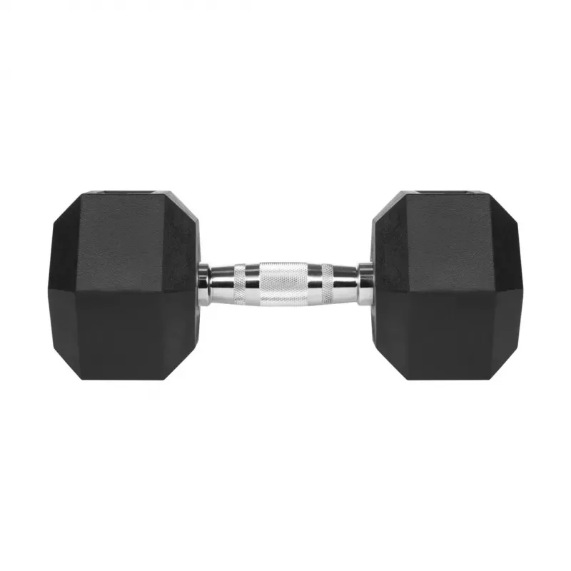 Manubrio corto Rebel Active Hex gommato 15 kg – singolo manubrio Hex, impugnatura compatta