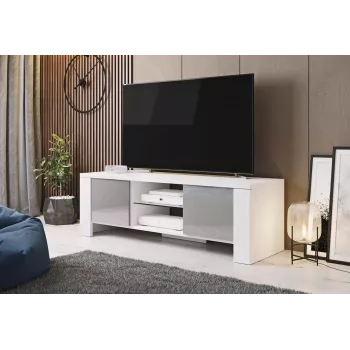 Mobile TV Cama WEST 42/130/42 bianco/grigio lucido