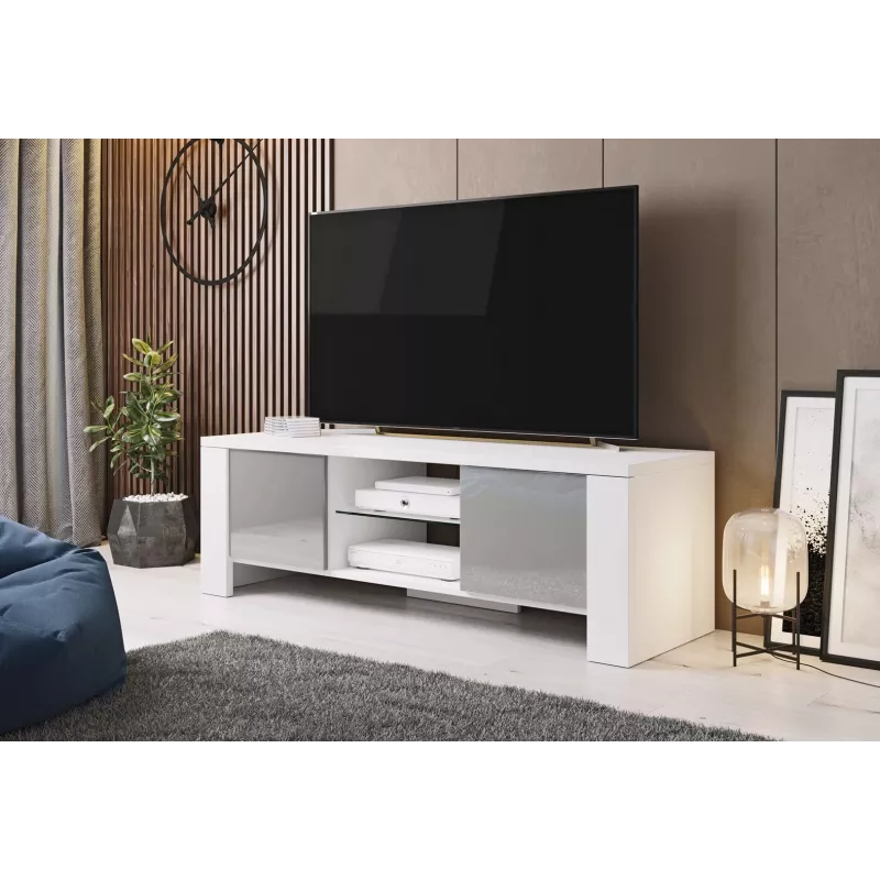 Mobile TV Cama WEST 42/130/42 bianco/grigio lucido