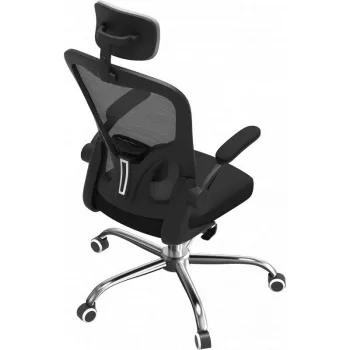 Sedia da ufficio top e shop DORY SZARY — seduta imbottita, schienale in rete, 650×620 mm, altezza fino a 122 cm
