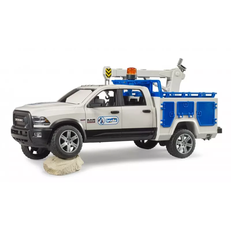 Auto Dodge RAM 2500 Service con luce rotante e gru BRUDER 02509