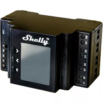 Modulo relè per guida DIN Shelly 4 canali Pro 4PM Wi‑Fi, 4 canali, AC 110–240 V, misura di potenza ed energia, montaggio DIN