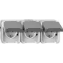Presa merten MEG2391-8029 CEE 7/3, supporta CEE 7/4, IP44, 250 V, 16 A, grigio, 223×83×57 mm