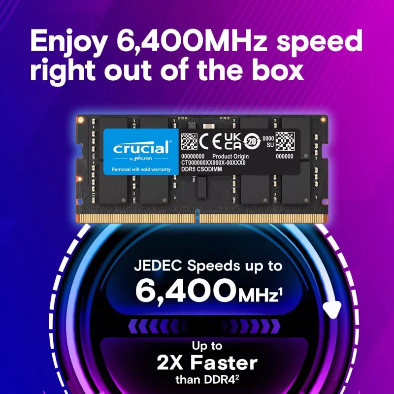 Memoria per notebook DDR5 CSODIMM 24 GB (1×24 GB)/6400 CL52