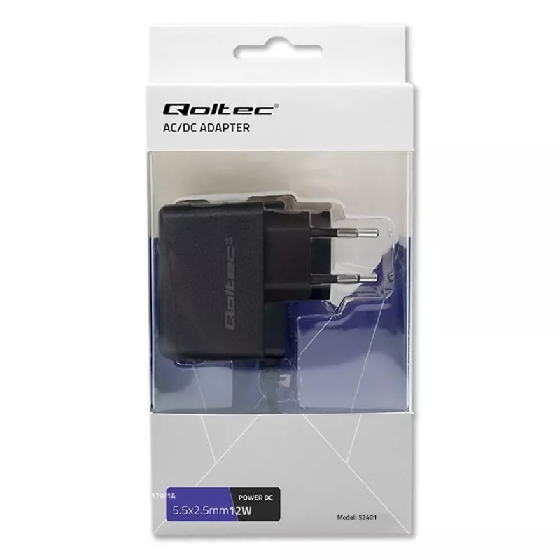 Alimentatore Qoltec 52401 12 W per interni nero per stampante POS