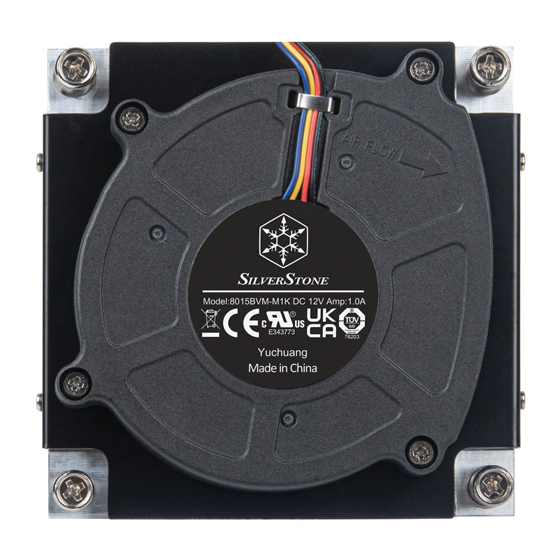 Dissipatore ad aria per processore SILVERSTONE SST-XE01-1700A — ventola da 8 cm, 1000–5500 giri/min, doppio cuscinetto a sfere, nero