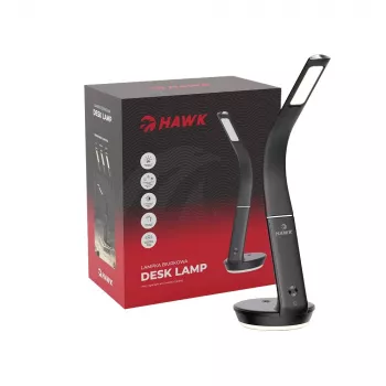 Lampada da tavolo Hawk HW-LAMP02 nero — dimmerabile, braccio orientabile