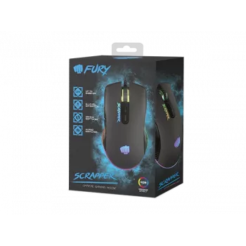 FURY Scrapper Mouse da gaming per ambidestri USB Type-A Ottico 6400 DPI