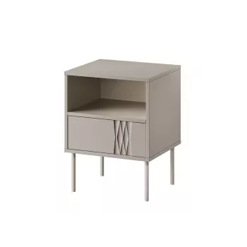 Set comodini 2 pz. cama meble TRESSE 44×40×53 cm, cashmere opaco, 1 cassetto, telaio 16 mm