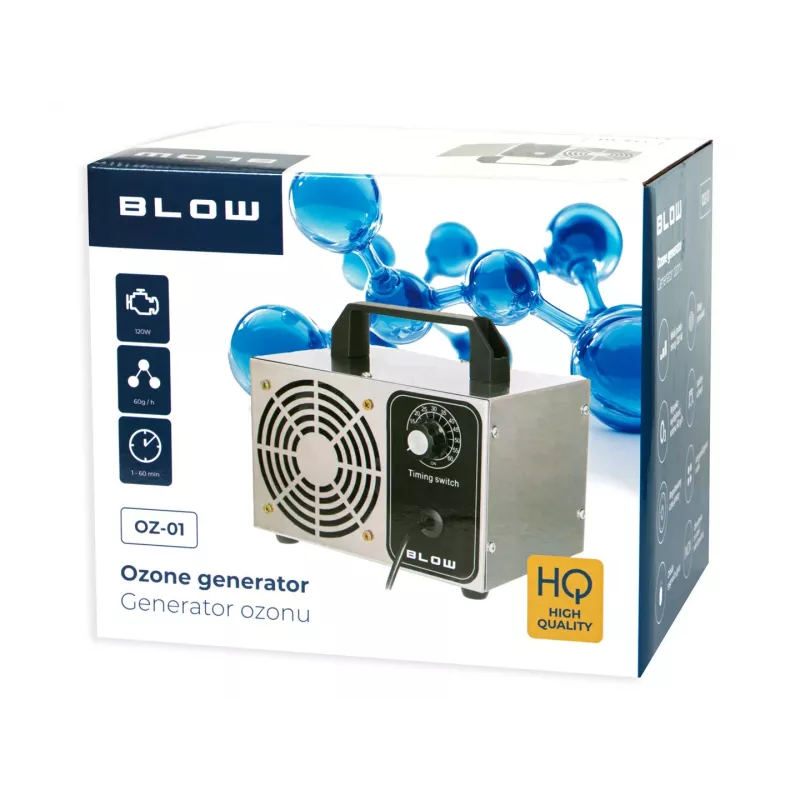 Generatore di ozono BLOW oz-01 — potenza 60.000 mg/h, potenza 120 W